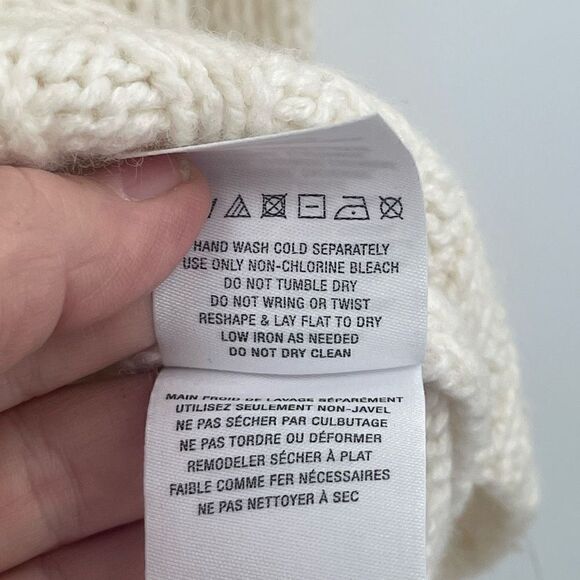 Anthropologie Ivory Blended Long Sleeve Cowl-Neck Pullover Sweater Size Medium - Picture 6 of 7